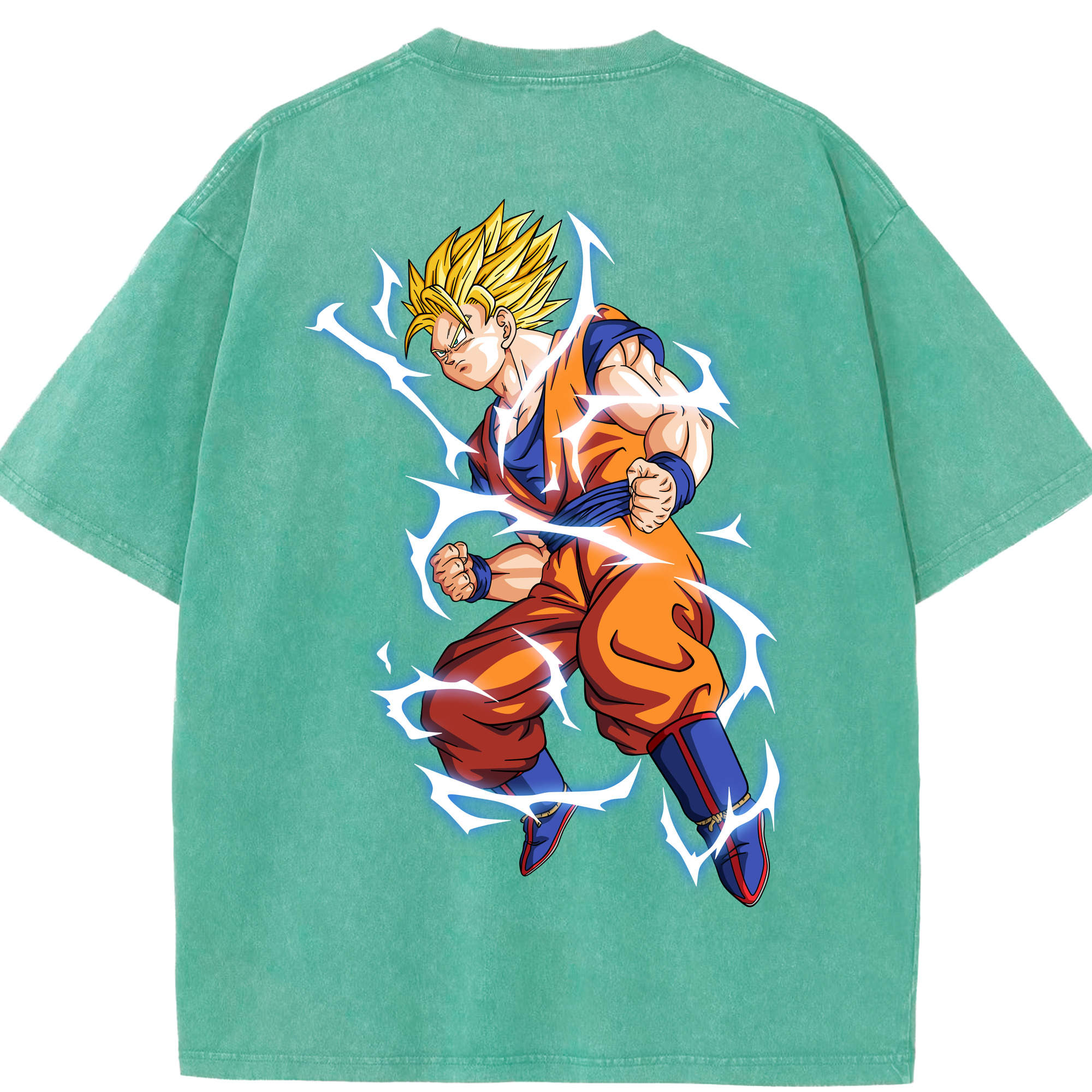 （画像用） ドラゴンボール 孫悟空（そん ごくう）Son Goku カカロット DRAGON BALL Kakarotto 綿100% ヴィンテージ風 半袖Tシャツ（背面プリント）